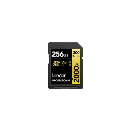 Lexar Professional GOLD Series 256GB SDXC UHS-II Memory Card - 300MB/s Speed for Ultimate Performance and Reliability
